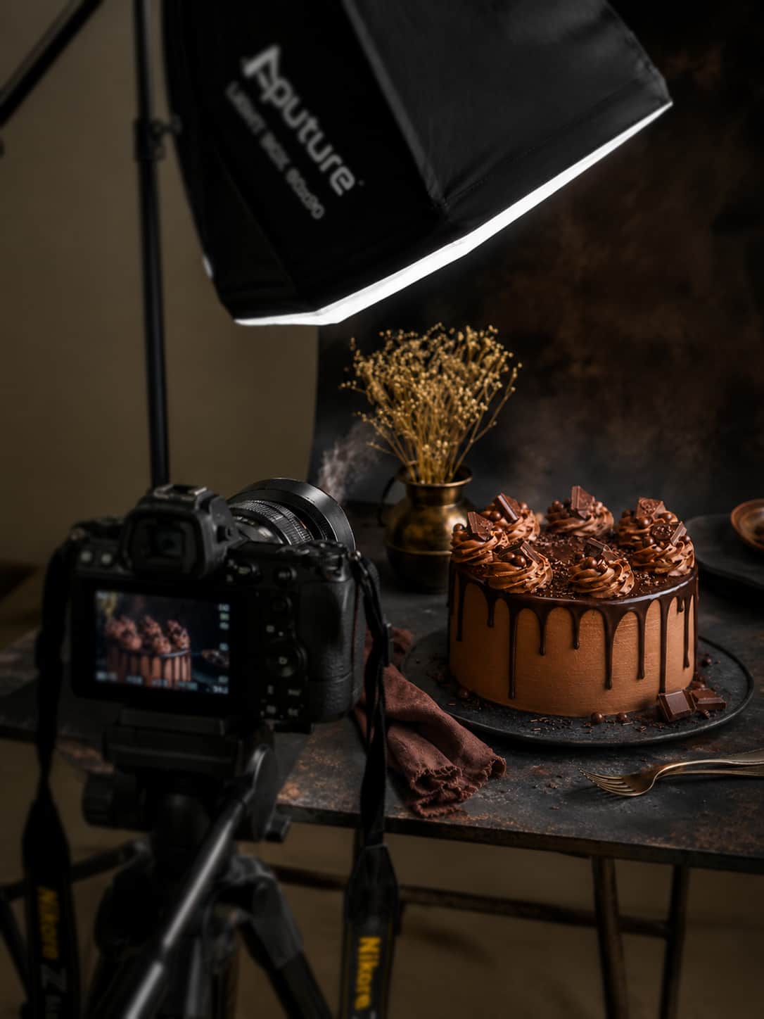 Studio photography — portrait with backdrop